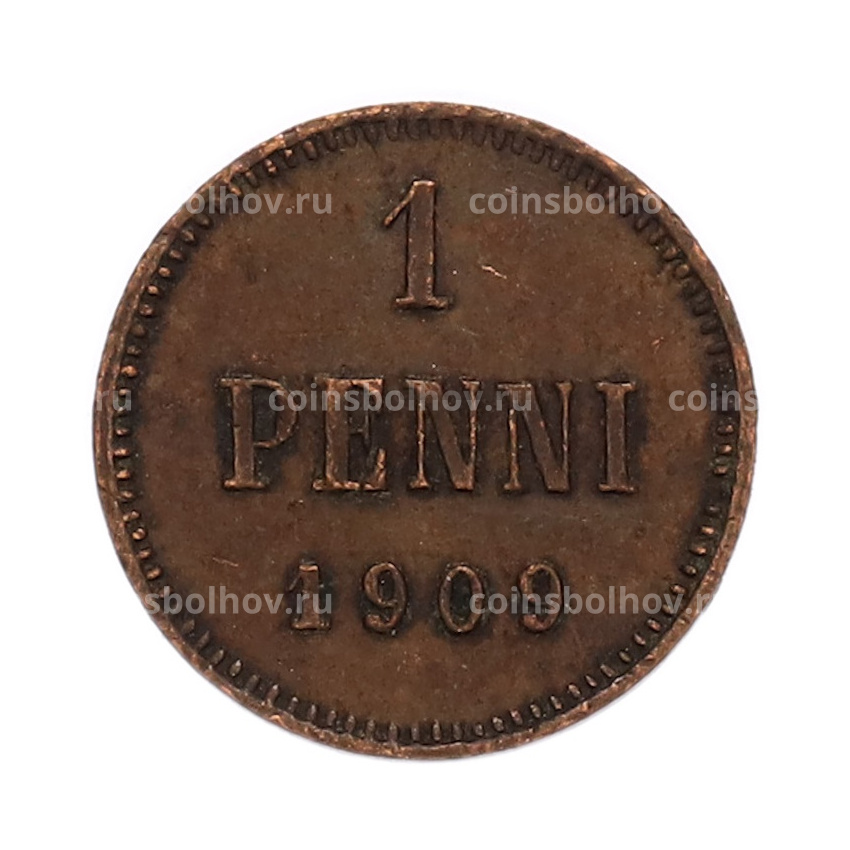 Монета 1 пенни 1909 года Русская Финляндия