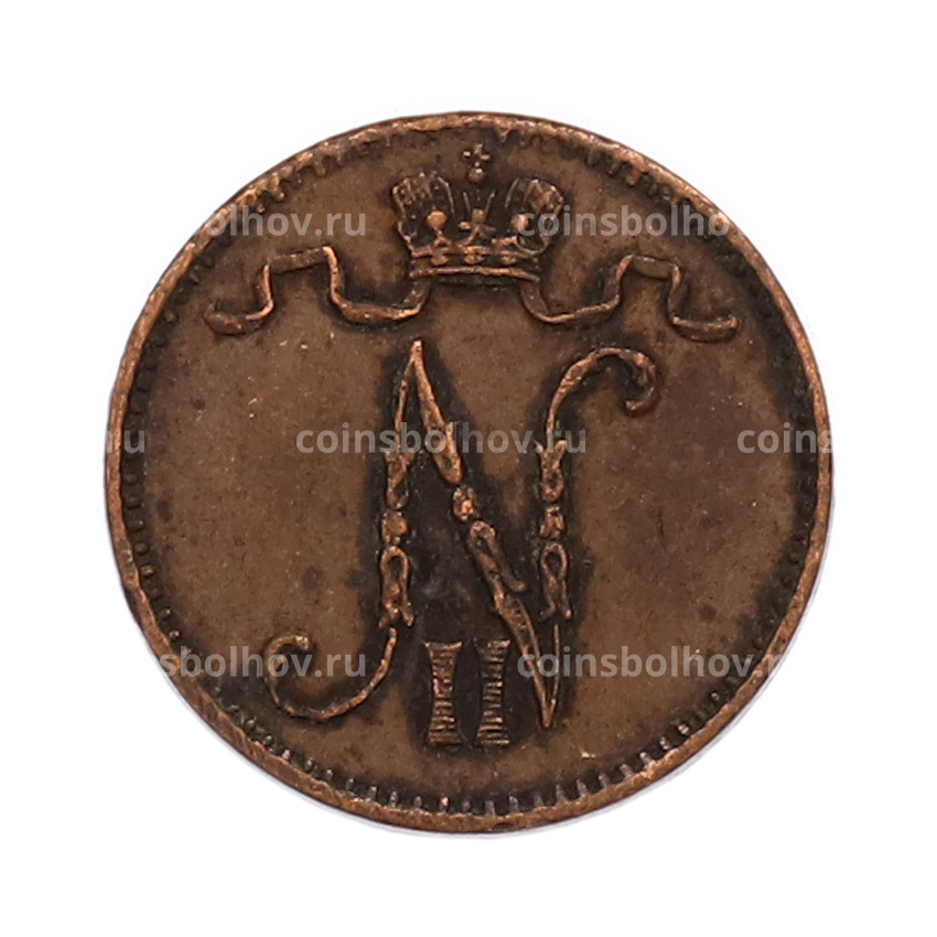 Монета 1 пенни 1909 года Русская Финляндия (вид 2)