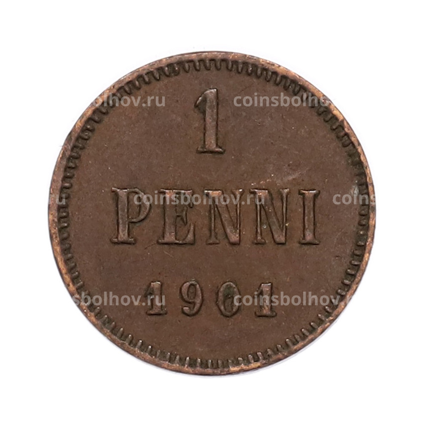 Монета 1 пенни 1901 года Русская Финляндия