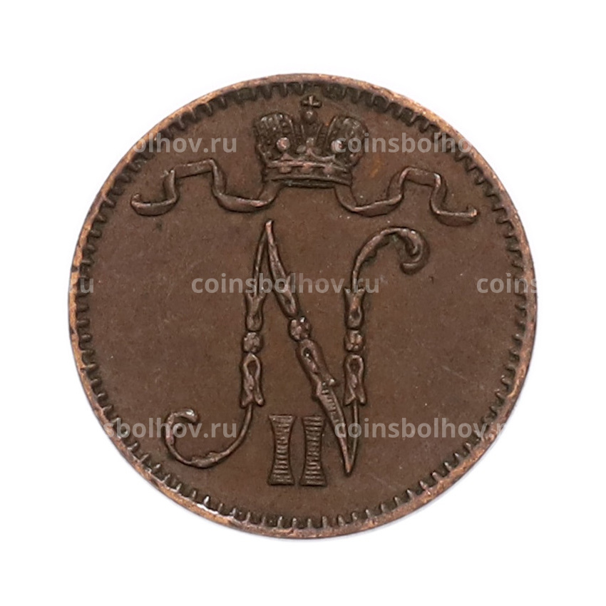 Монета 1 пенни 1901 года Русская Финляндия (вид 2)
