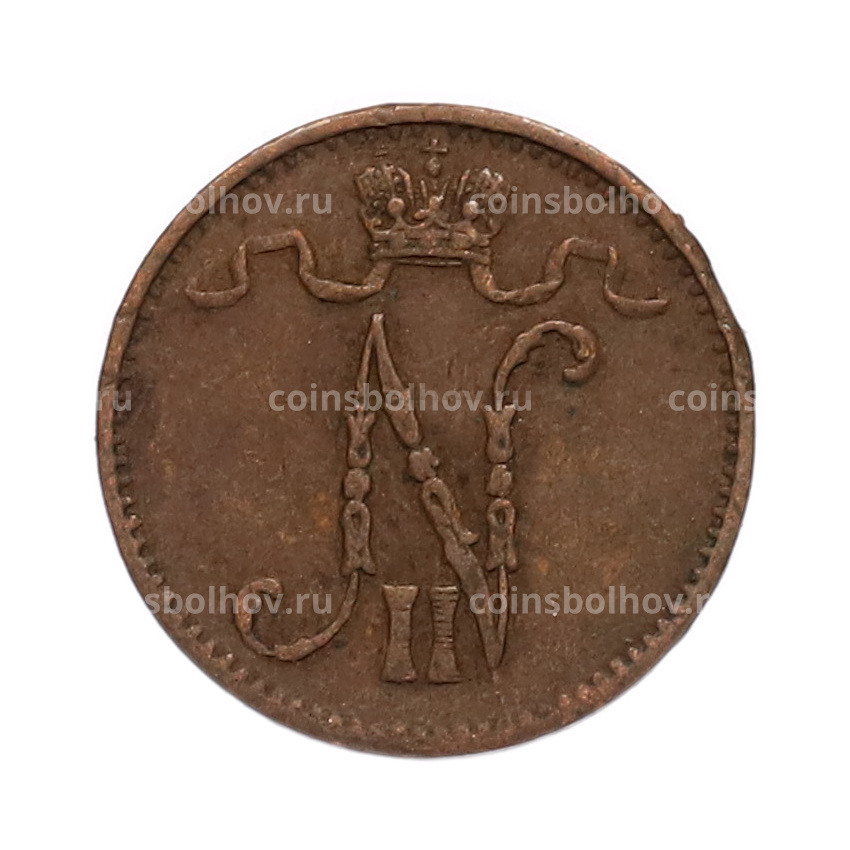 Монета 1 пенни 1906 года Русская Финляндия (вид 2)