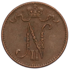 Монета 1 пенни 1916 года Русская Финляндия (реверс)