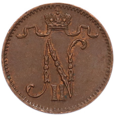 Монета 1 пенни 1912 года Русская Финляндия (реверс)