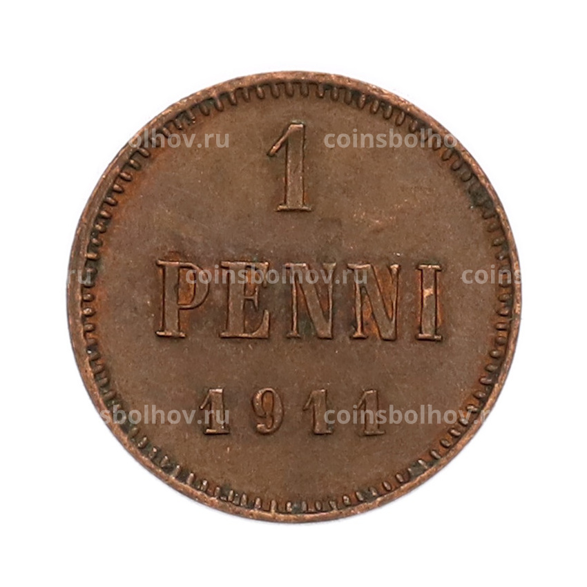 Монета 1 пенни 1911 года Русская Финляндия