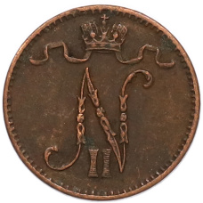 Монета 1 пенни 1911 года Русская Финляндия (реверс)