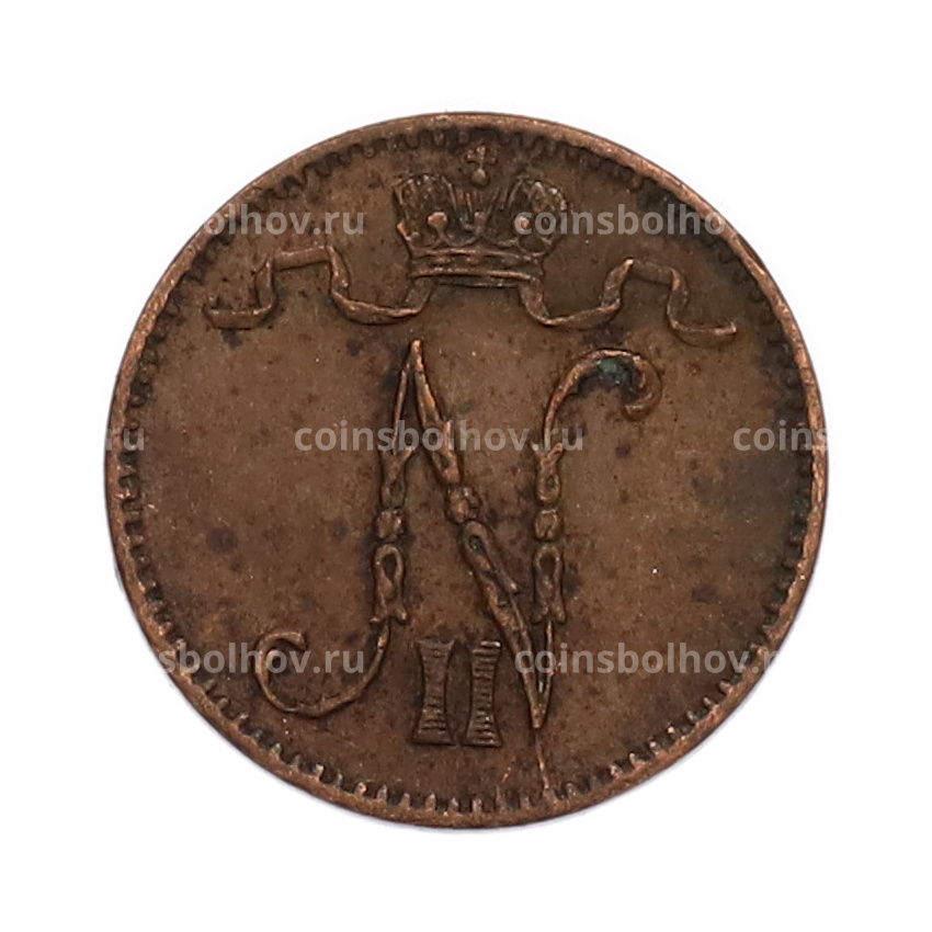 Монета 1 пенни 1909 года Русская Финляндия (вид 2)