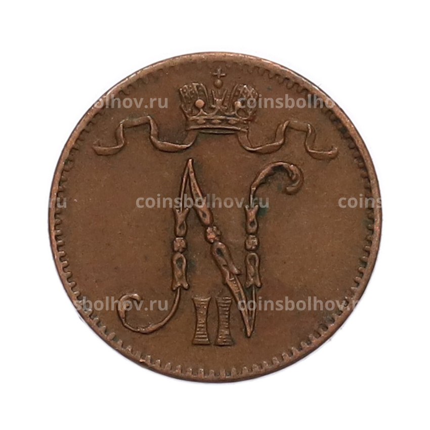 Монета 1 пенни 1909 года Русская Финляндия (вид 2)