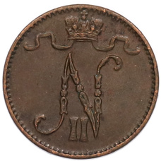 Монета 1 пенни 1914 года Русская Финляндия (реверс)