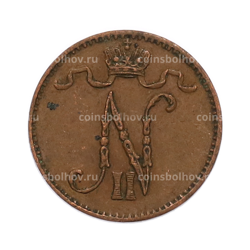 Монета 1 пенни 1909 года Русская Финляндия (вид 2)