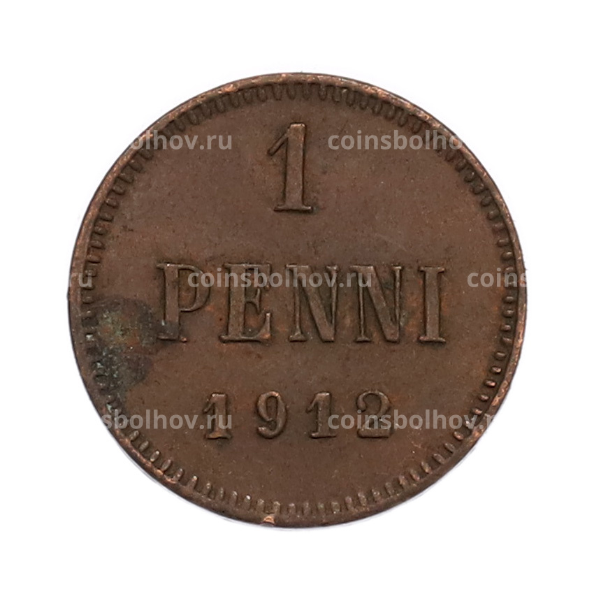 Монета 1 пенни 1912 года Русская Финляндия