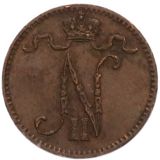 Монета 1 пенни 1912 года Русская Финляндия (реверс)