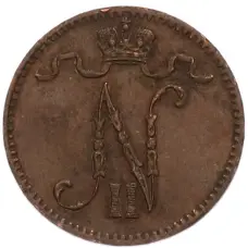 Монета 1 пенни 1912 года Русская Финляндия (реверс)