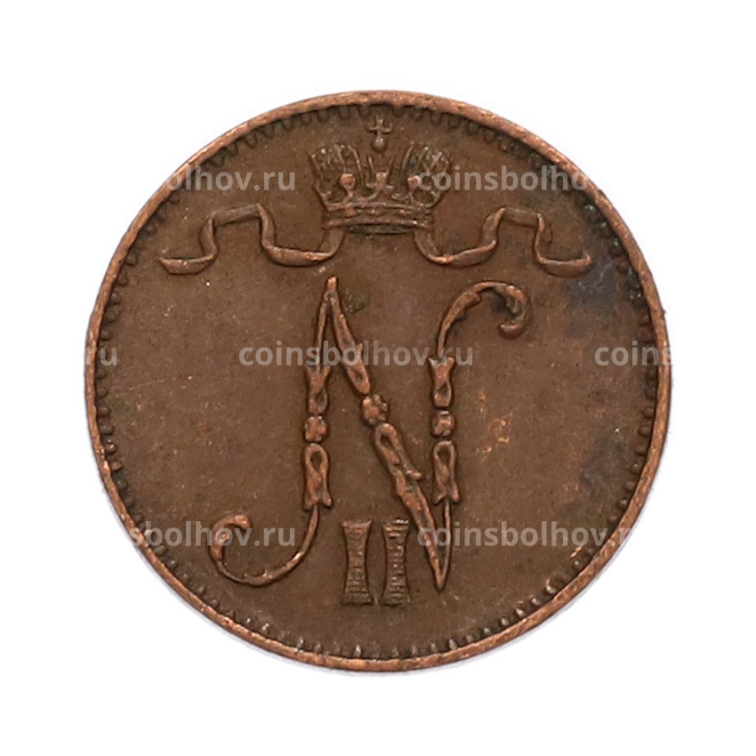 Монета 1 пенни 1909 года Русская Финляндия (вид 2)