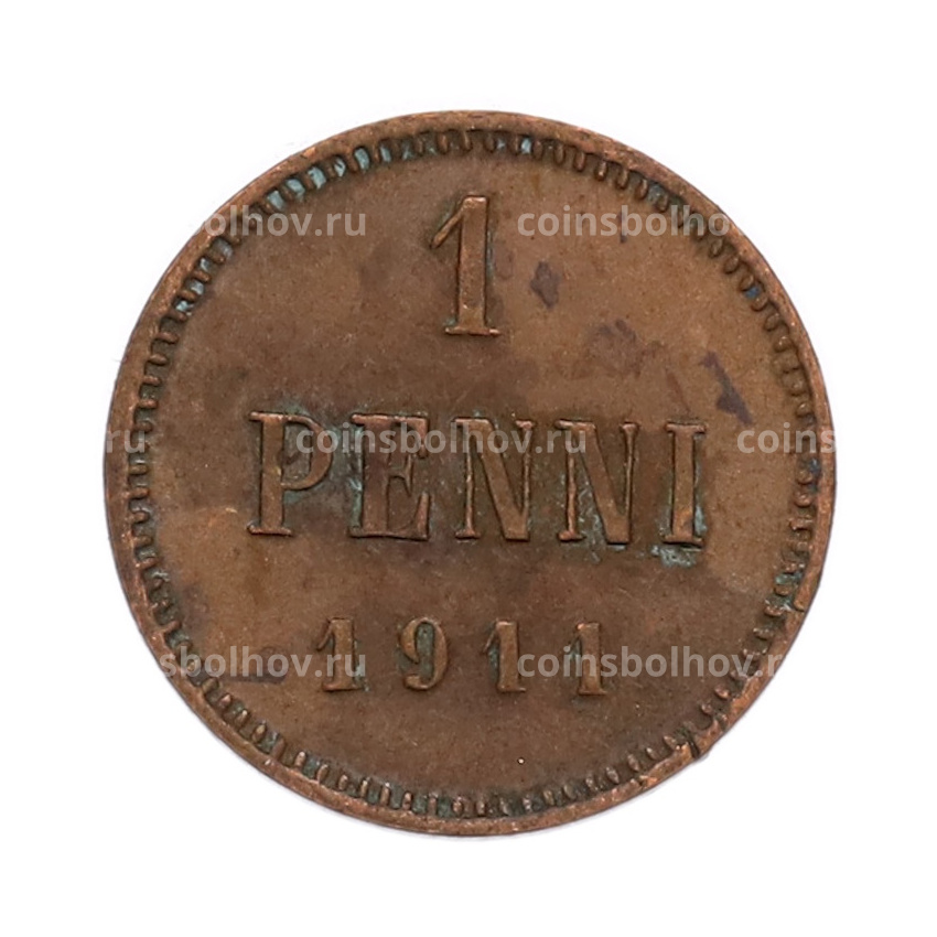 Монета 1 пенни 1911 года Русская Финляндия