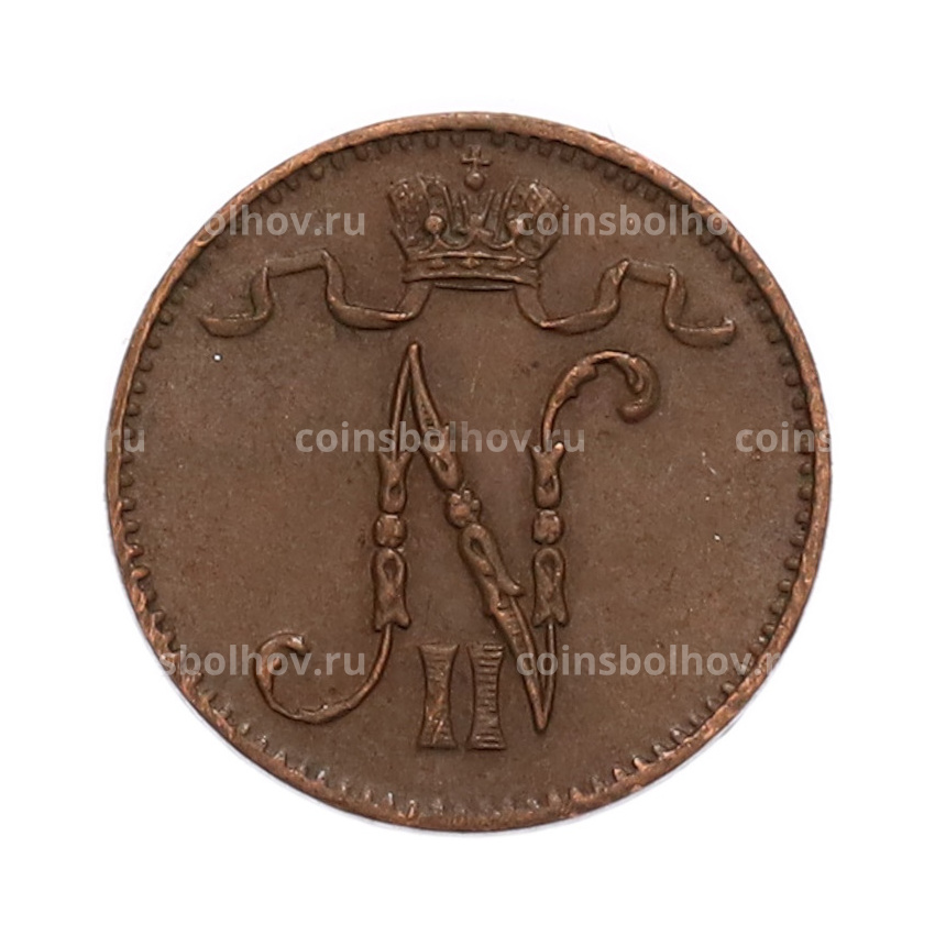 Монета 1 пенни 1909 года Русская Финляндия (вид 2)