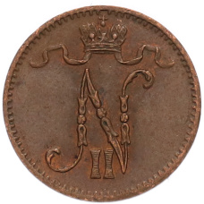 Монета 1 пенни 1915 года Русская Финляндия (реверс)