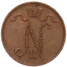 Монета 1 пенни 1909 года Русская Финляндия (реверс)