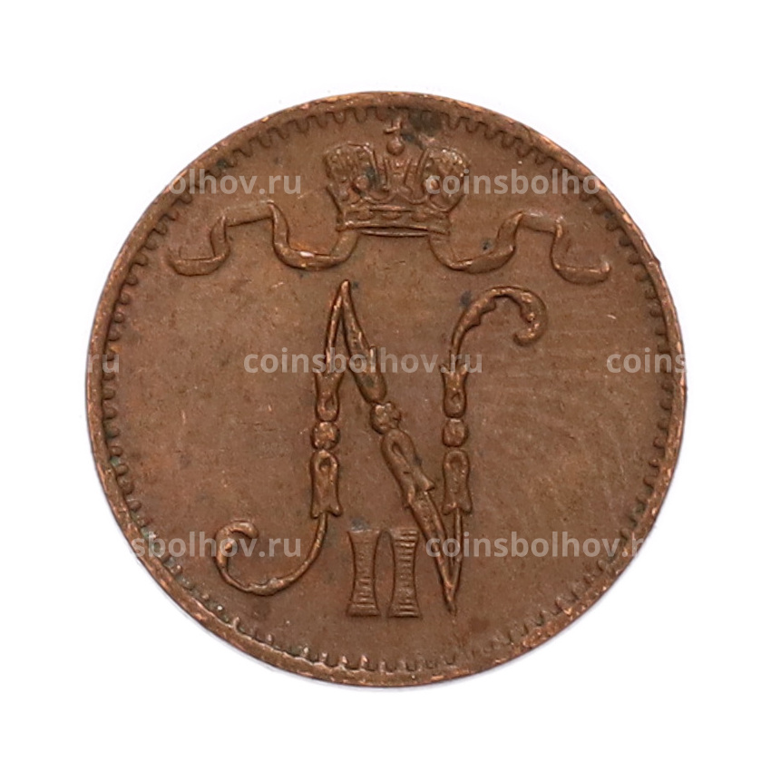 Монета 1 пенни 1909 года Русская Финляндия (вид 2)