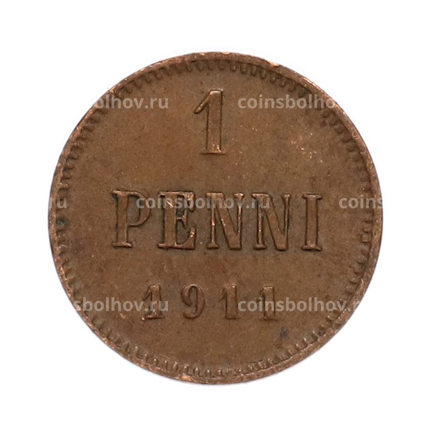 Монета 1 пенни 1911 года Русская Финляндия
