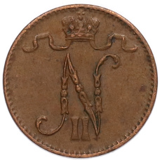 Монета 1 пенни 1911 года Русская Финляндия (реверс)