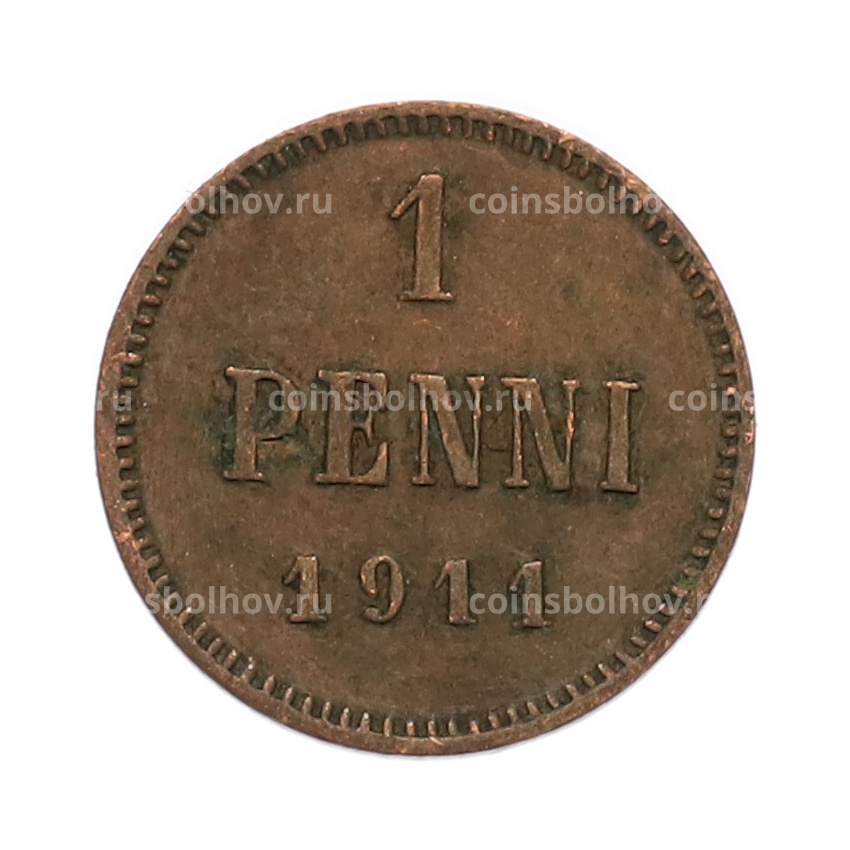 Монета 1 пенни 1911 года Русская Финляндия