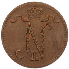 Монета 1 пенни 1916 года Русская Финляндия (реверс)