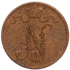 Монета 1 пенни 1915 года Русская Финляндия (реверс)