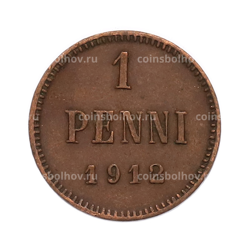 Монета 1 пенни 1912 года Русская Финляндия