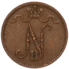 Монета 1 пенни 1914 года Русская Финляндия (реверс)