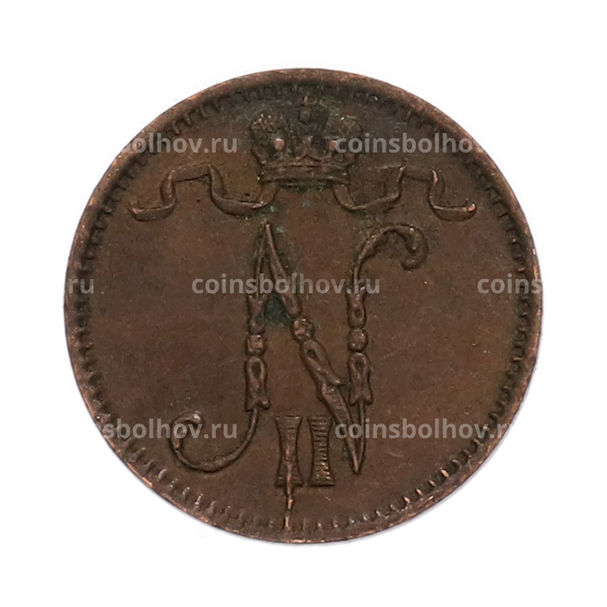 Монета 1 пенни 1900 года Русская Финляндия (вид 2)