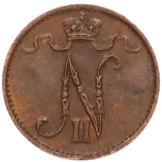 Монета 1 пенни 1915 года Русская Финляндия (реверс)