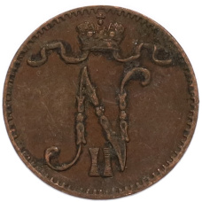 Монета 1 пенни 1904 года Русская Финляндия (реверс)