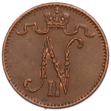 Монета 1 пенни 1914 года Русская Финляндия (реверс)