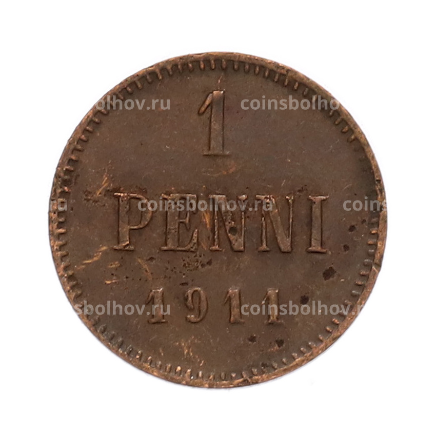 Монета 1 пенни 1911 года Русская Финляндия