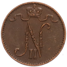 Монета 1 пенни 1911 года Русская Финляндия (реверс)