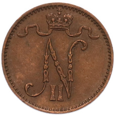 Монета 1 пенни 1913 года Русская Финляндия (реверс)