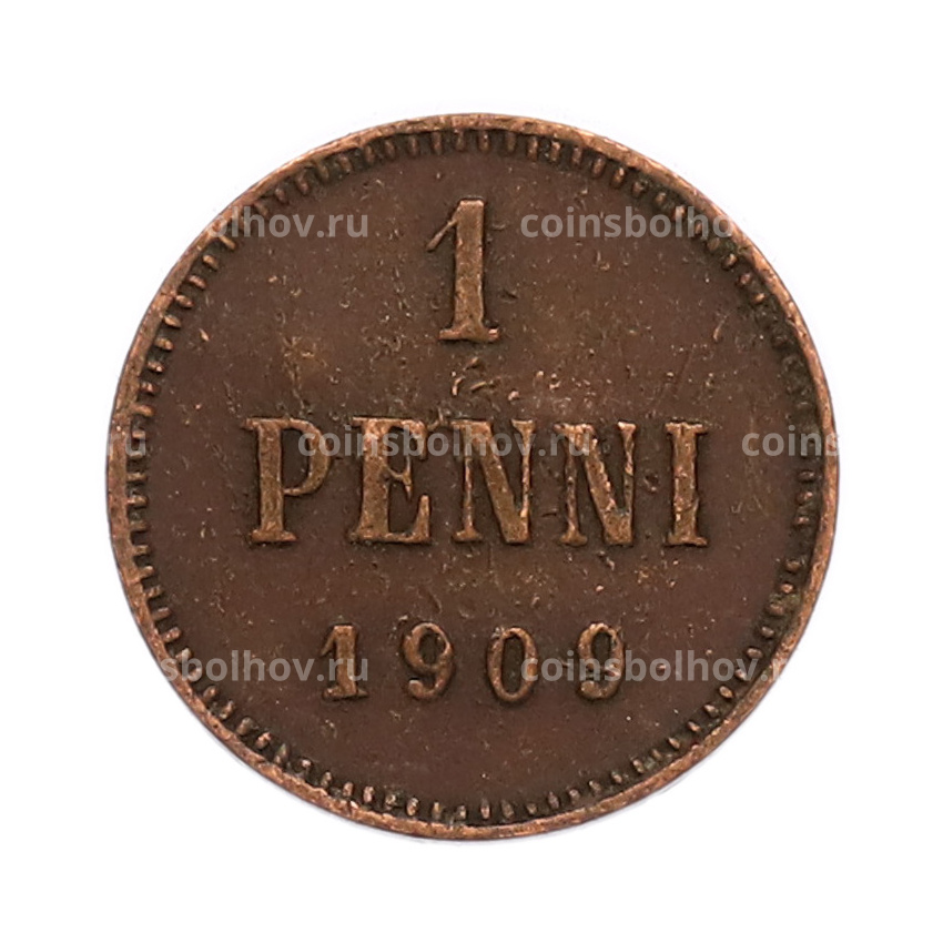 Монета 1 пенни 1909 года Русская Финляндия