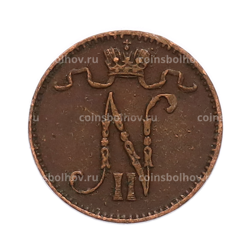 Монета 1 пенни 1909 года Русская Финляндия (вид 2)