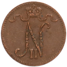 Монета 1 пенни 1916 года Русская Финляндия (реверс)