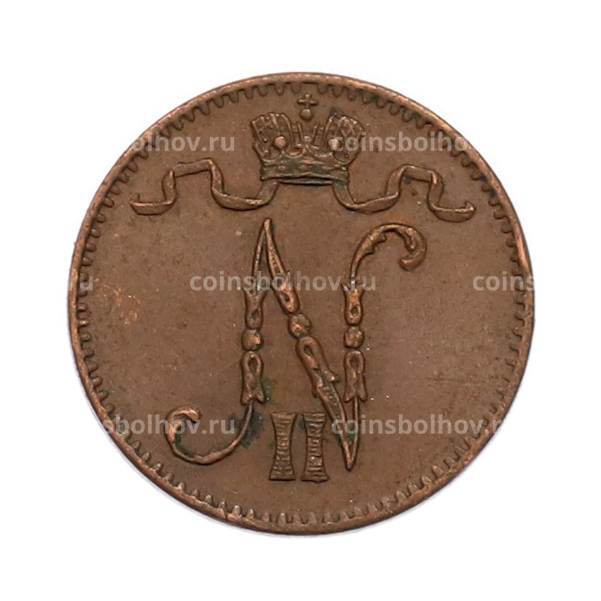 Монета 1 пенни 1907 года Русская Финляндия (вид 2)