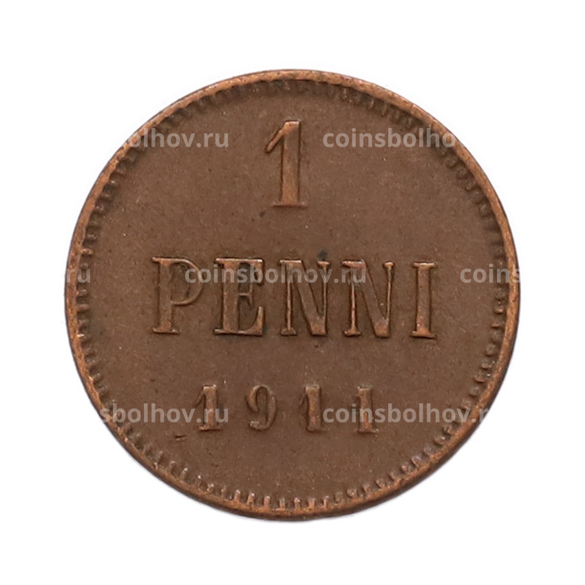 Монета 1 пенни 1911 года Русская Финляндия