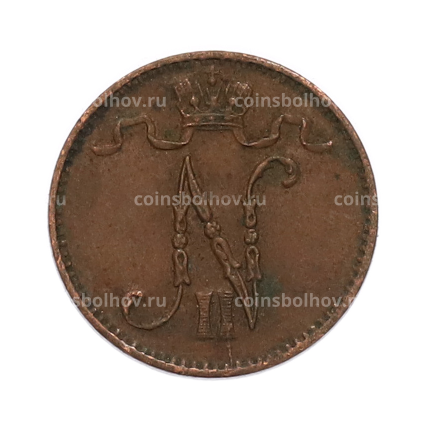 Монета 1 пенни 1909 года Русская Финляндия (вид 2)