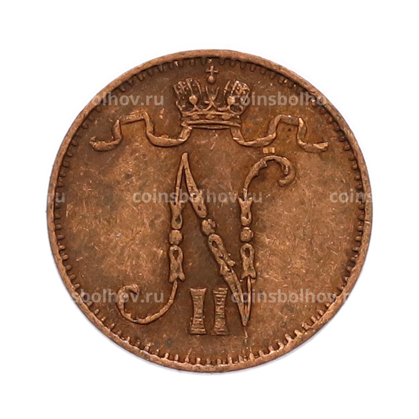 Монета 1 пенни 1909 года Русская Финляндия (вид 2)