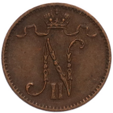 Монета 1 пенни 1916 года Русская Финляндия (реверс)