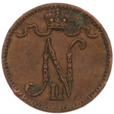 Монета 1 пенни 1914 года Русская Финляндия (реверс)
