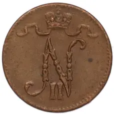 Монета 1 пенни 1916 года Русская Финляндия (реверс)