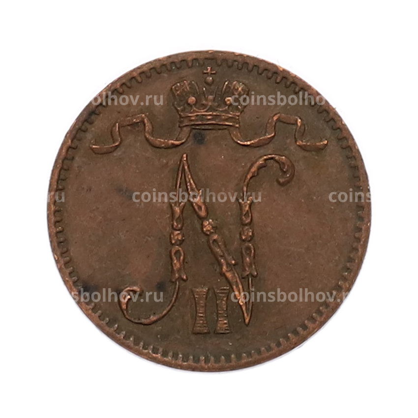 Монета 1 пенни 1909 года Русская Финляндия (вид 2)