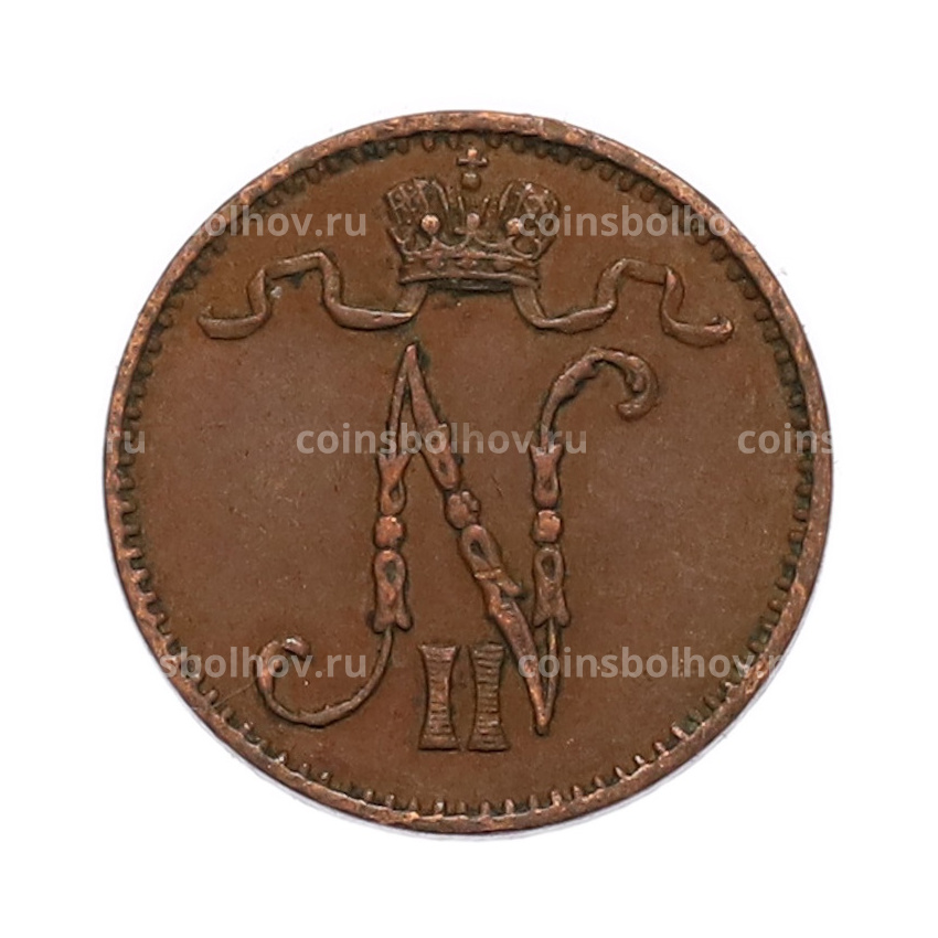 Монета 1 пенни 1909 года Русская Финляндия (вид 2)