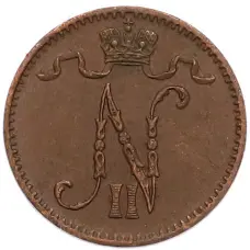 Монета 1 пенни 1912 года Русская Финляндия (реверс)