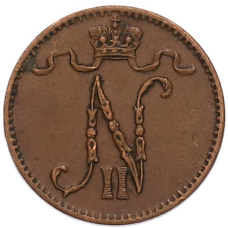 Монета 1 пенни 1909 года Русская Финляндия (реверс)